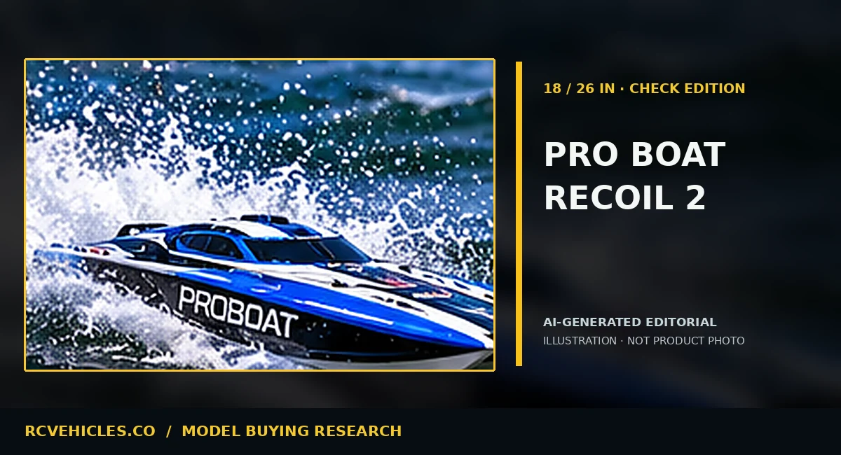AI-generated editorial illustration for Pro Boat Recoil 2: 18-Inch vs 26-Inch Comparison; not a product photograph